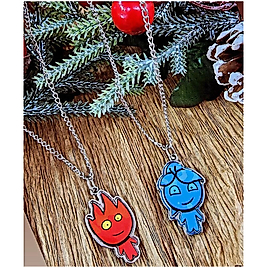 ATEŞ VE SU RENKLİ ÇİFT KOLYESİ