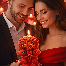 Ayıcıklı Sevgililer Günü Özel Mum