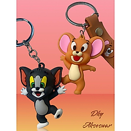 TOM VE JERRY SİLİKON 3D ÇİFT ANAHTARLIĞI