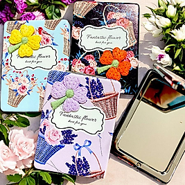 Kabartmalı Çiçekli Şık Çanta Boy Ayna