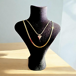 ÇELİK BAYAN EZME ZİNCİRLİ KALP KOLYE