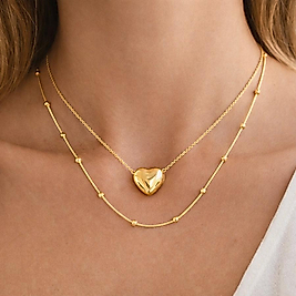 Çelik Kalp Bayan Kolye