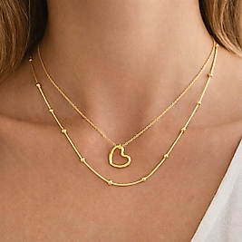 Kadın Çelik Boş Kalp Kolye