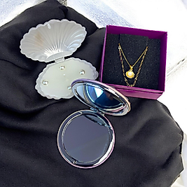 İstridye Mum Kolye Ayna Sevgiliye Eşe Hediye Seti