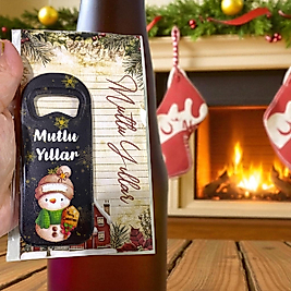 Yeni Yıl Yılbaşı Özel Karışık Desen 3 Adet Açacak Magnet