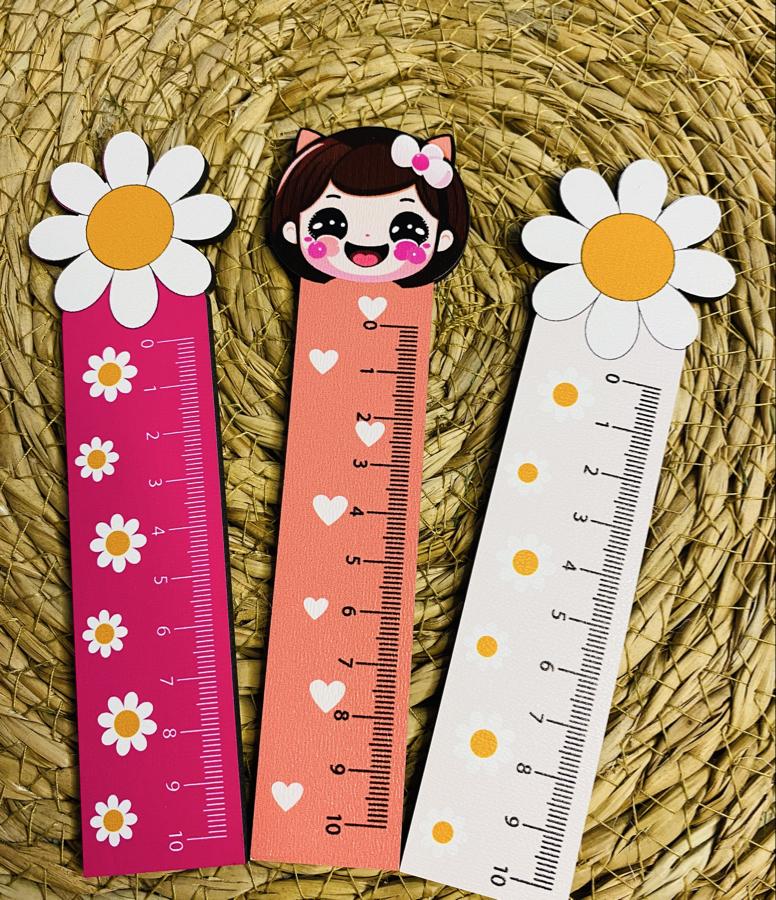 KIZ ÇOCUK SEVİMLİ AHŞAP 3 LÜ CETVEL SET