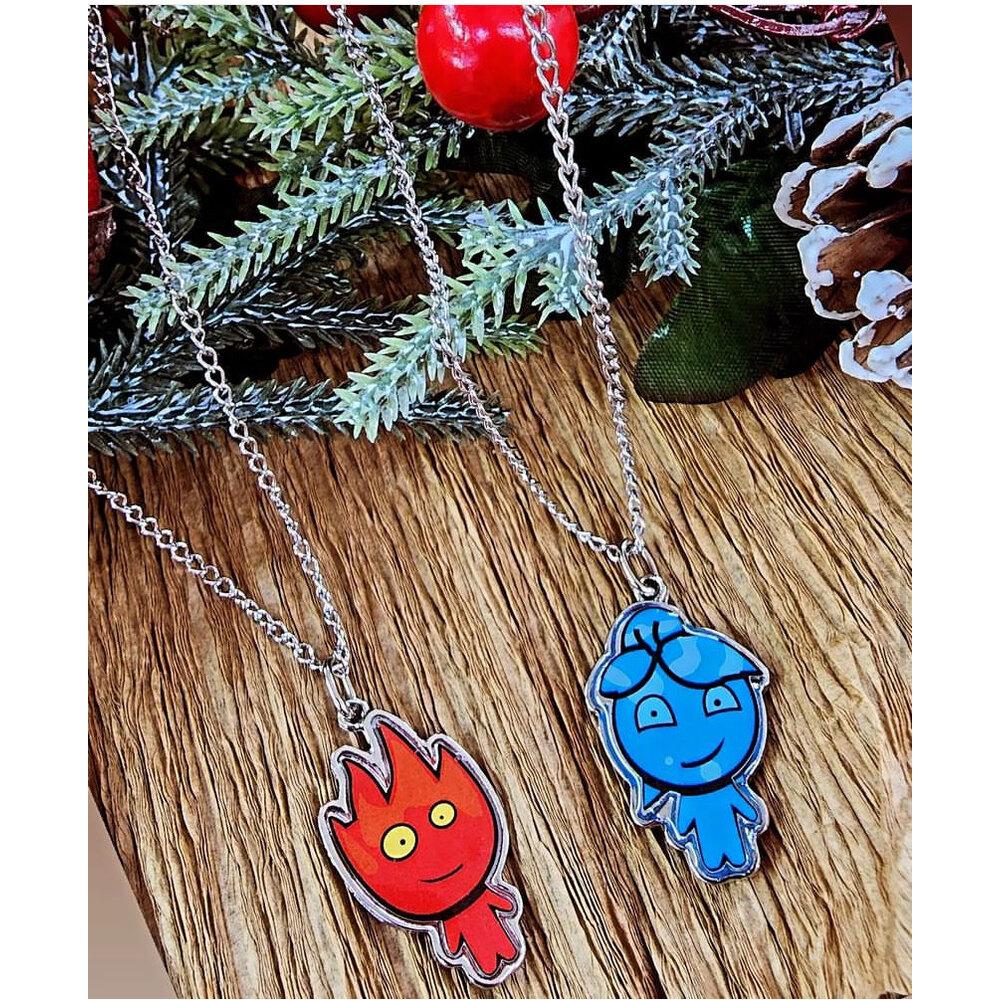 ATEŞ VE SU RENKLİ ÇİFT KOLYESİ