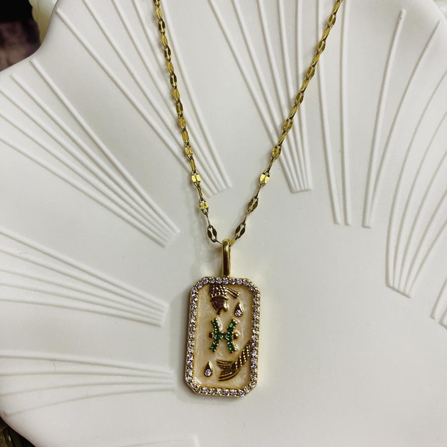 BAŞIK BURCU BAYAN ÇELİK KOLYE