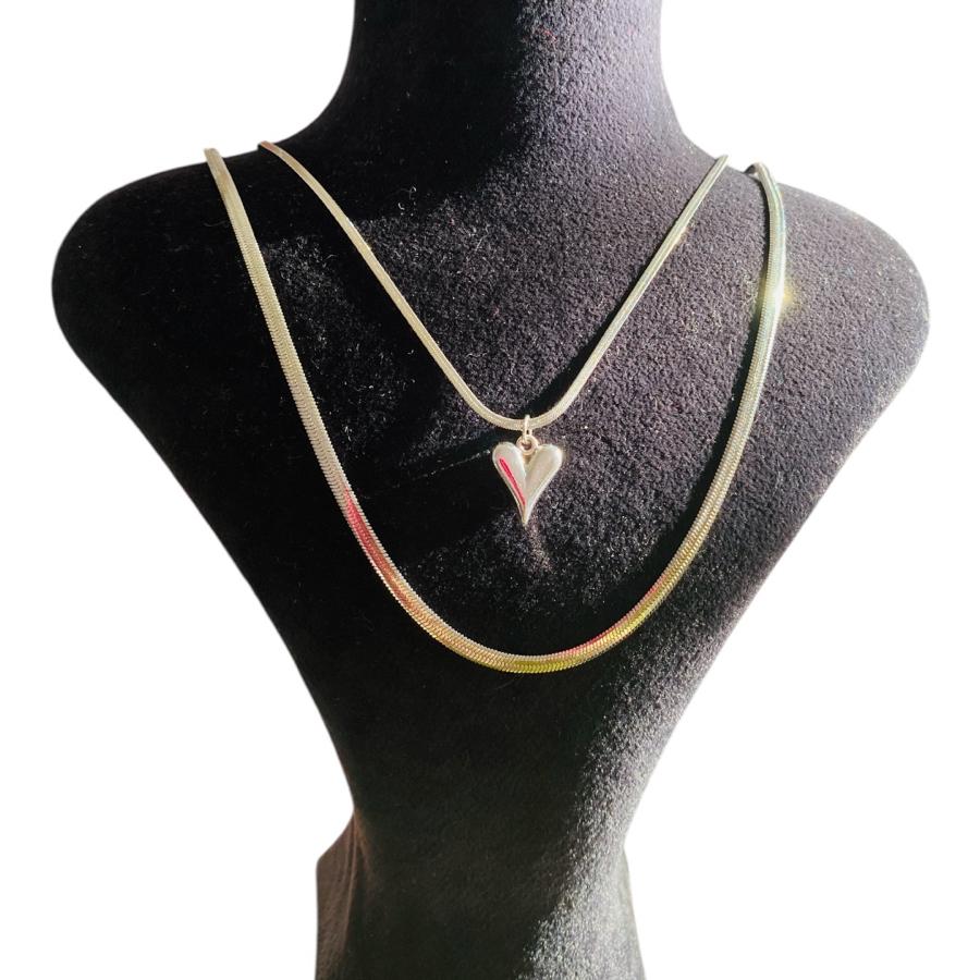 ÇELİK BAYAN EZME ZİNCİRLİ KALP KOLYE