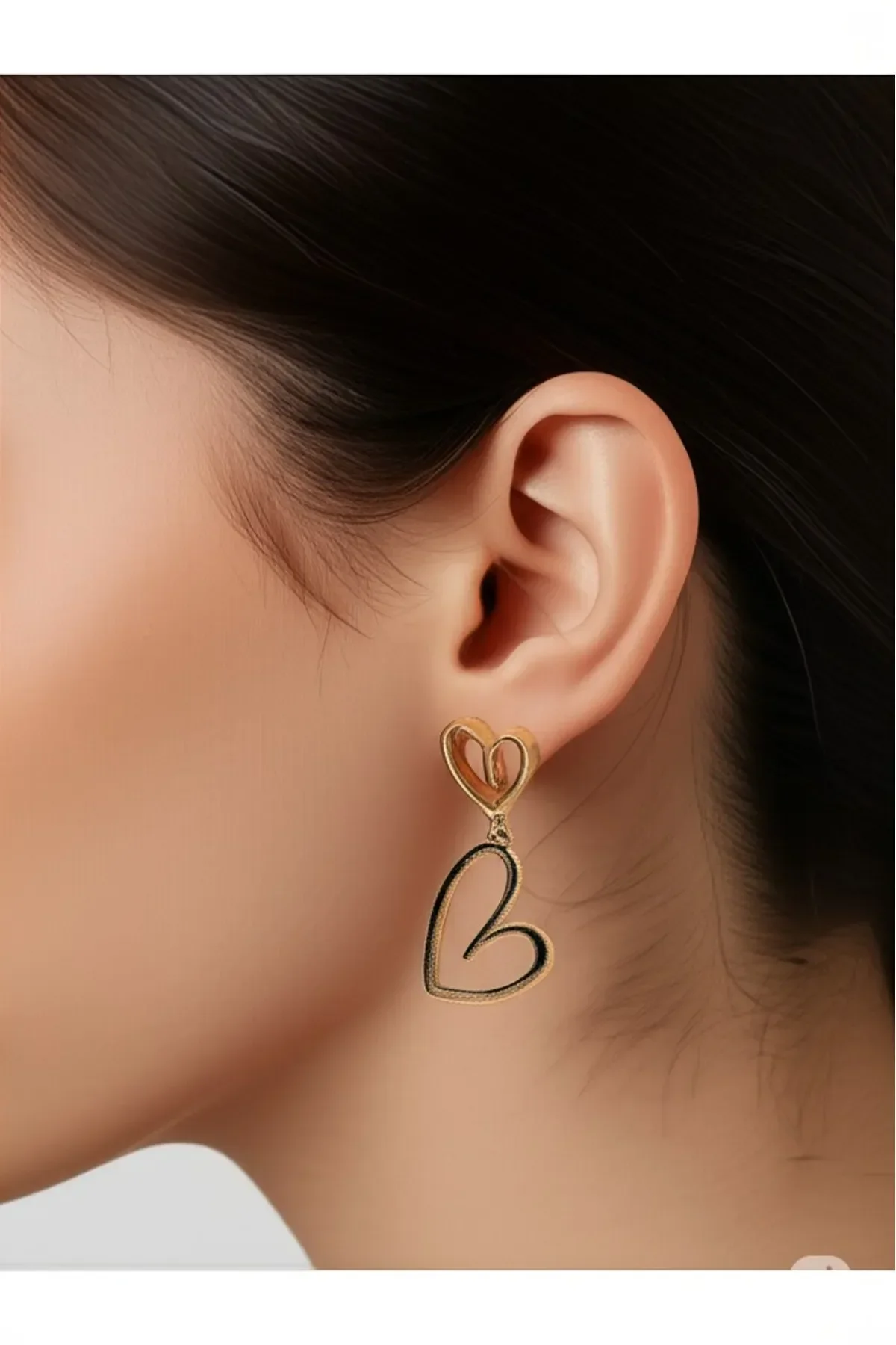 BAYAN ŞIK ÇİFT KALPLİ KÜPE