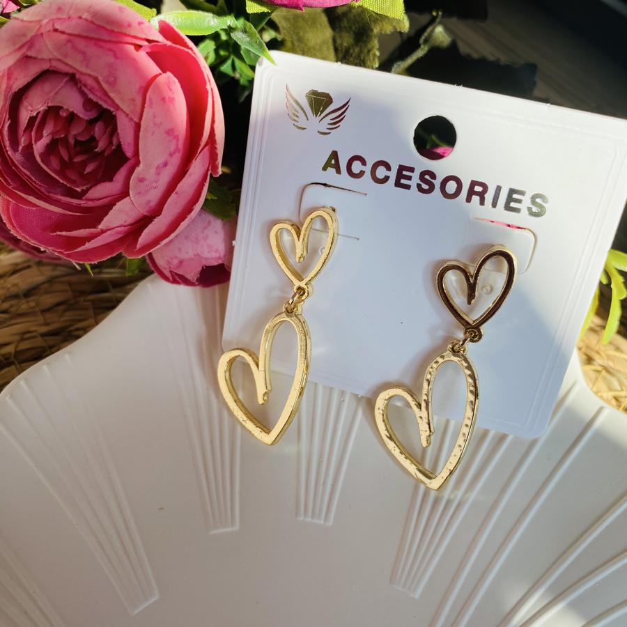 BAYAN ŞIK ÇİFT KALPLİ KÜPE