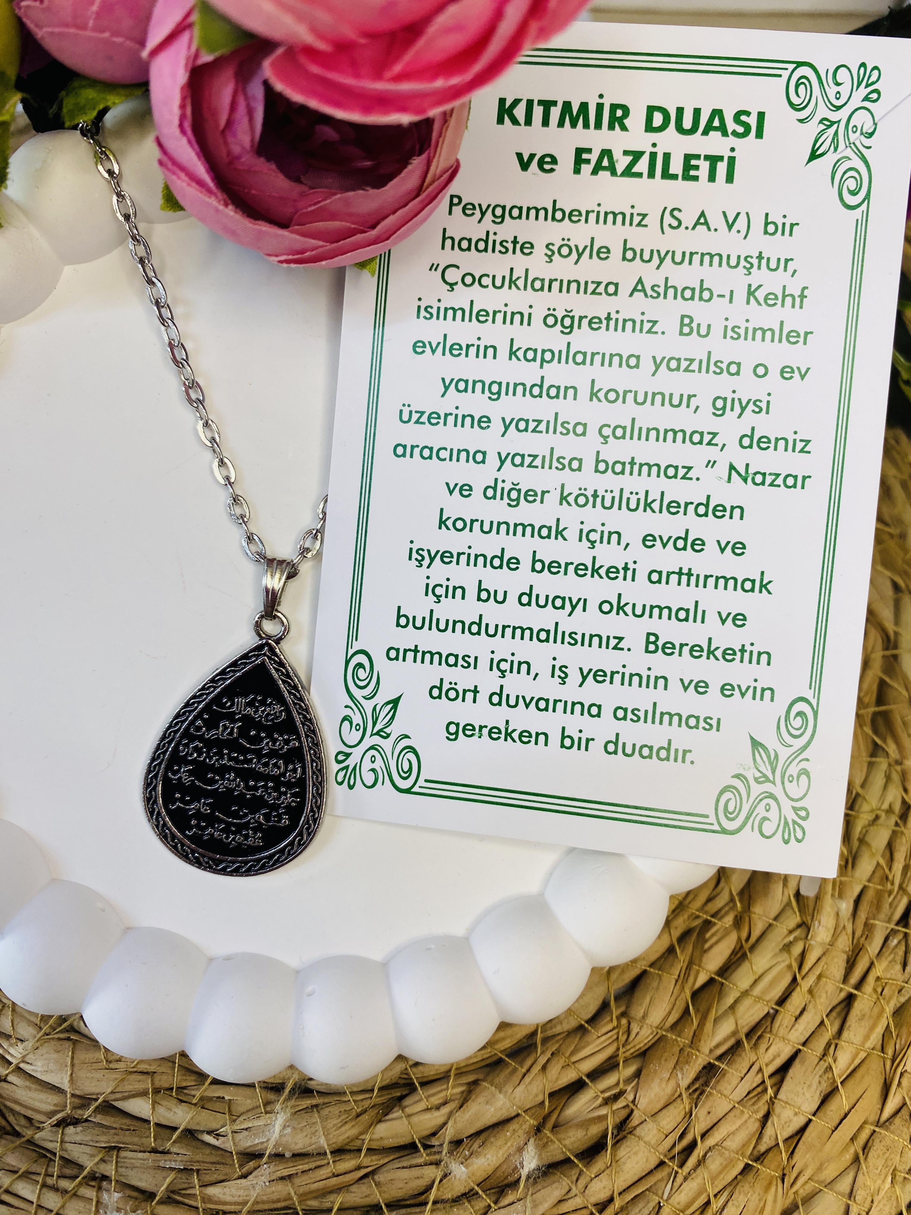 KITMİR DUASI YAZILI METAL KOLYE