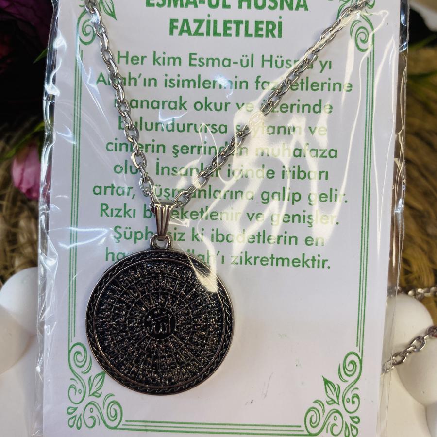 ESMA ÜL HÜSNA YAZILI KOLYE