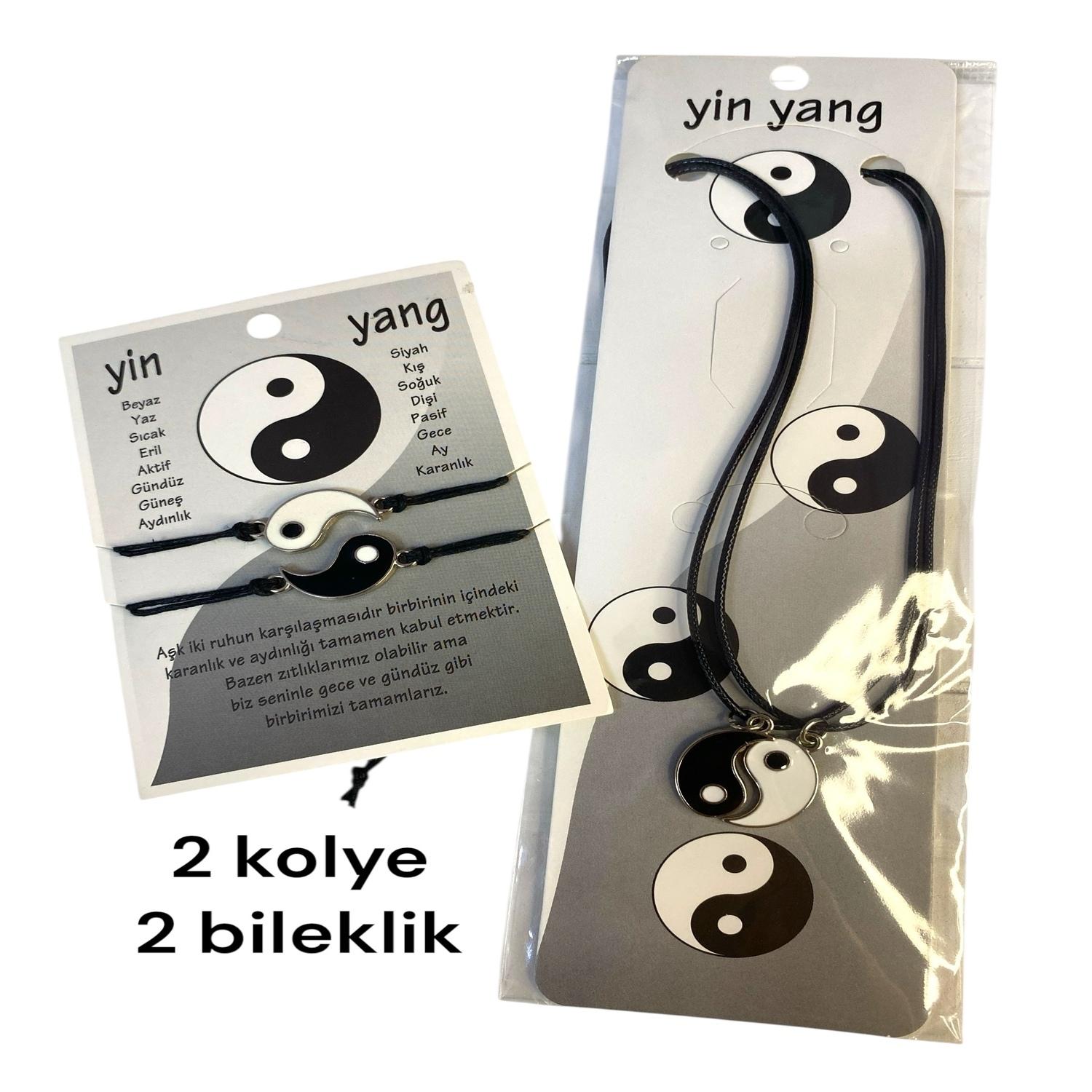 Ying Yang Denge Uyum Çift Bileklik Kolye Seti