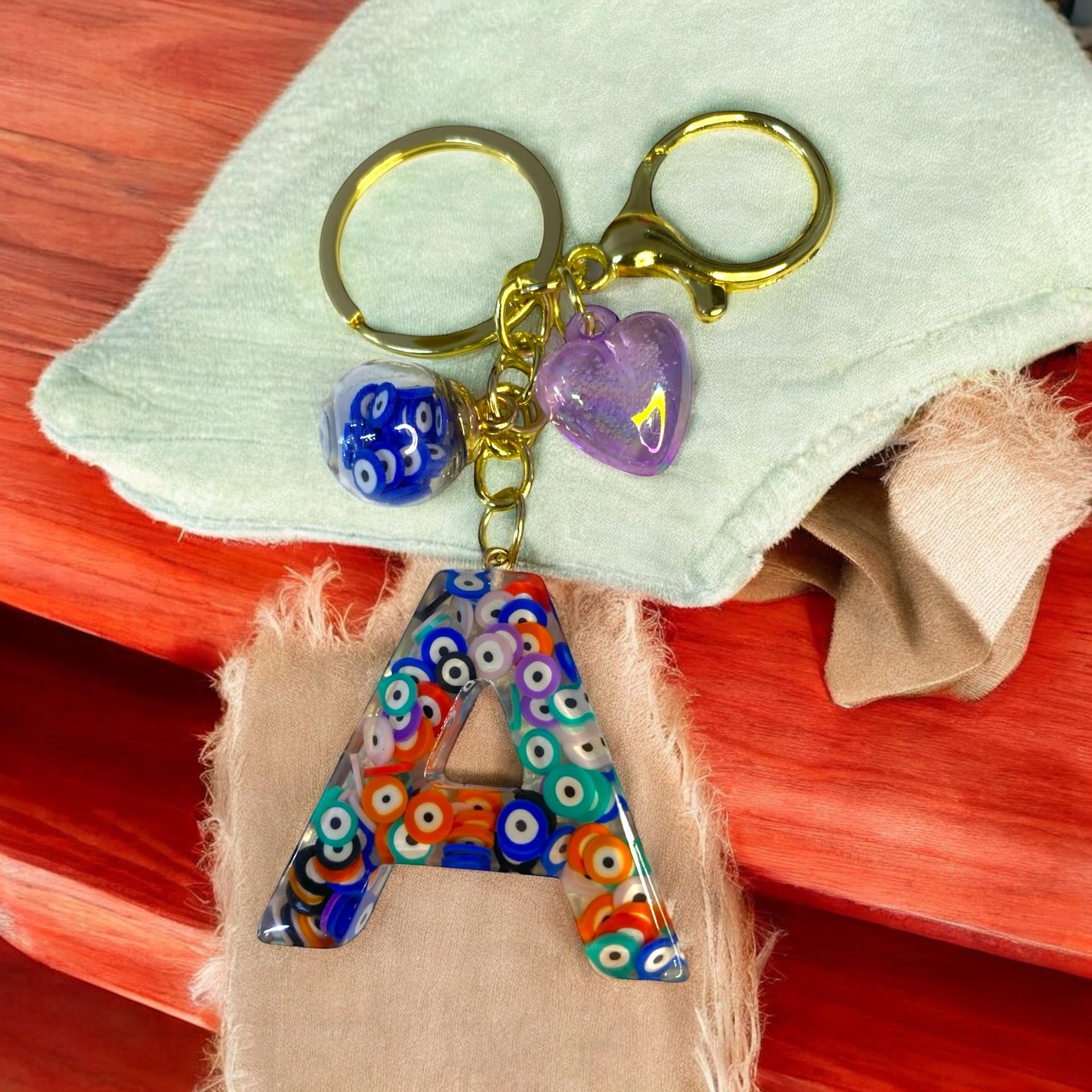 Nazar Boncuklu Harf Anahtarlık Çanta Charm(harf sorunuz)