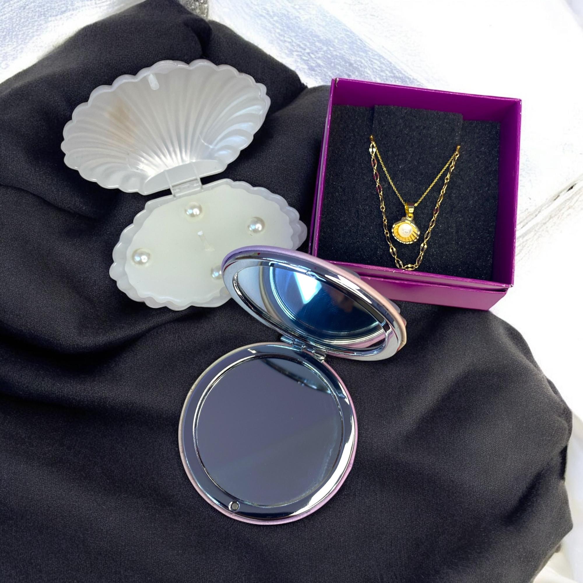 İstridye Mum Kolye Ayna Sevgiliye Eşe Hediye Seti