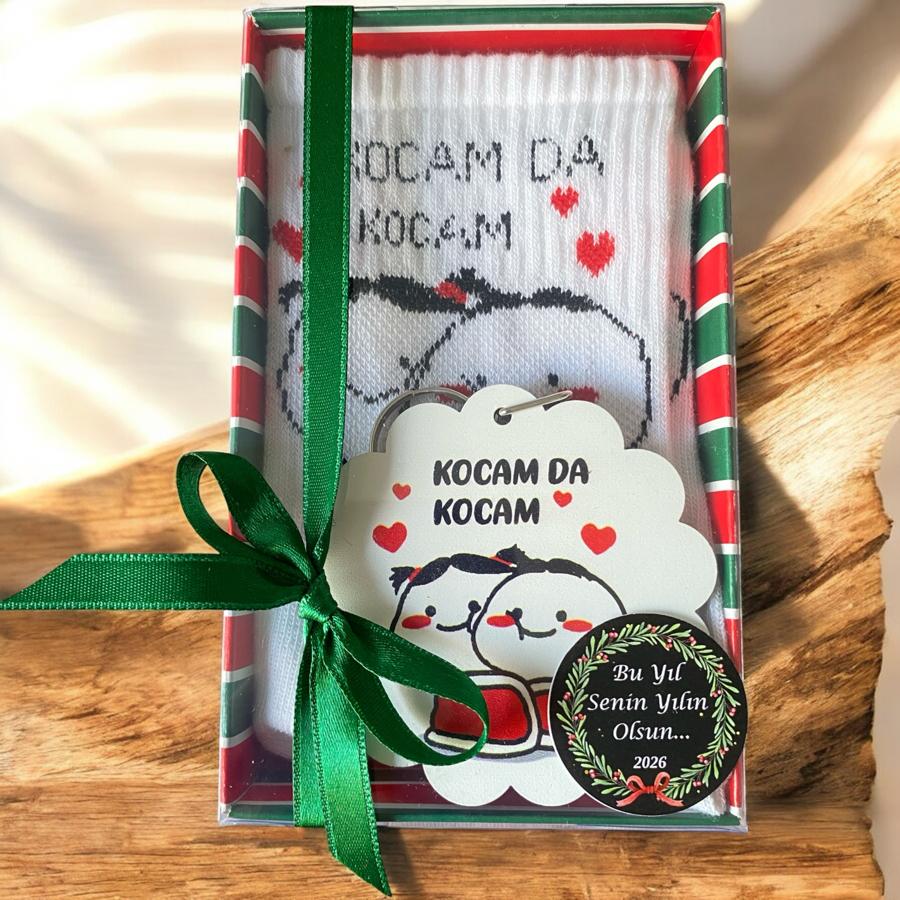 Kocamda Kocam Yeni Yıl Çorap Anahtarlık Hediye Seti