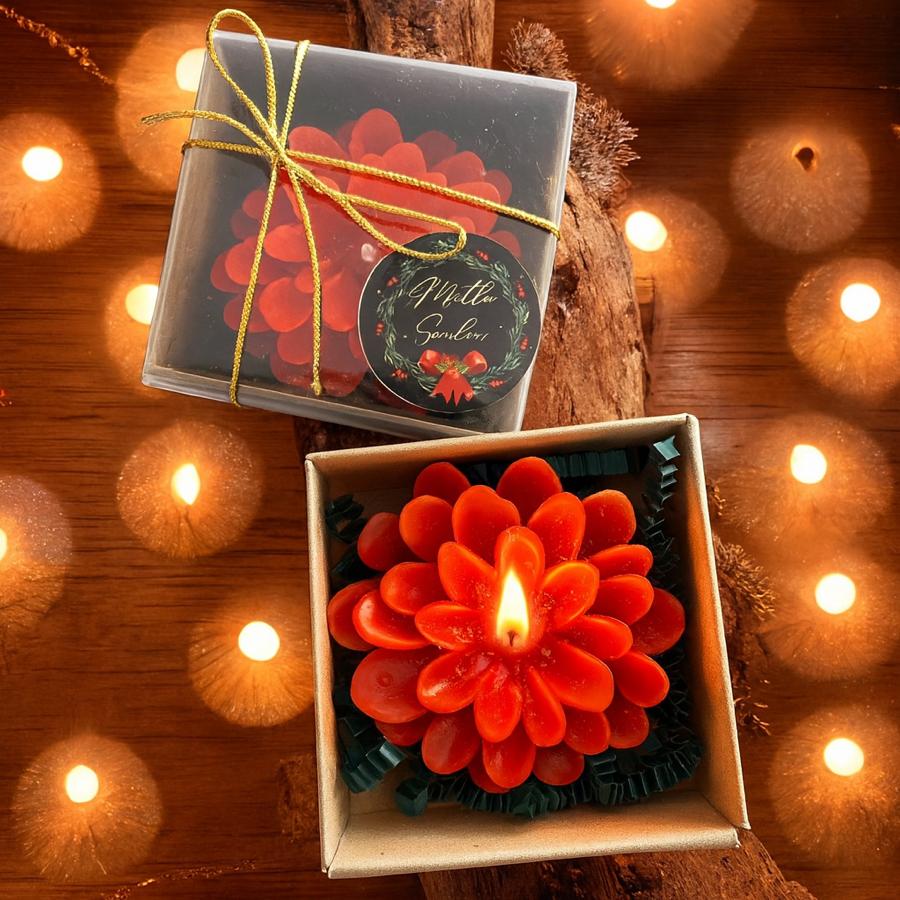 Yeni yıl hediyelik lotus mum