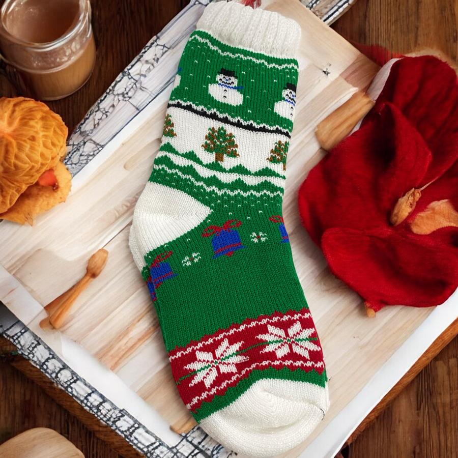 Yeni Yıl Ve Kış Temalı Kadın Termal Çorap