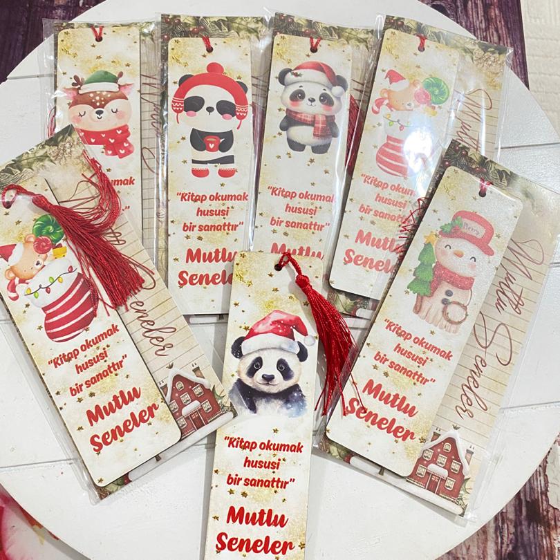 Yeni Yıl Ahşap Kitap Ayracı