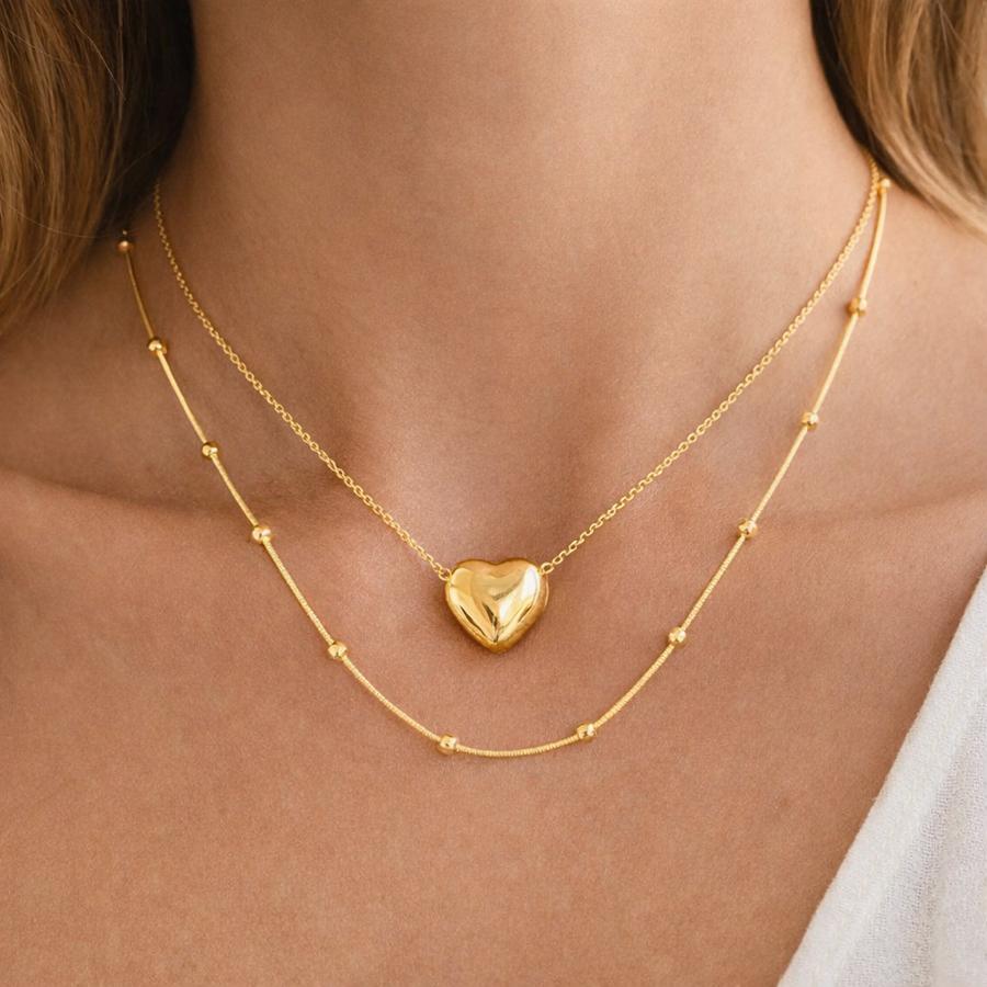 Çelik Kalp Bayan Kolye