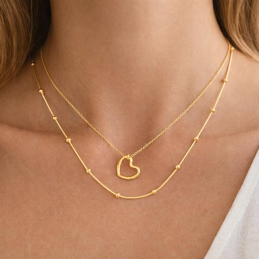 Kadın Çelik Boş Kalp Kolye