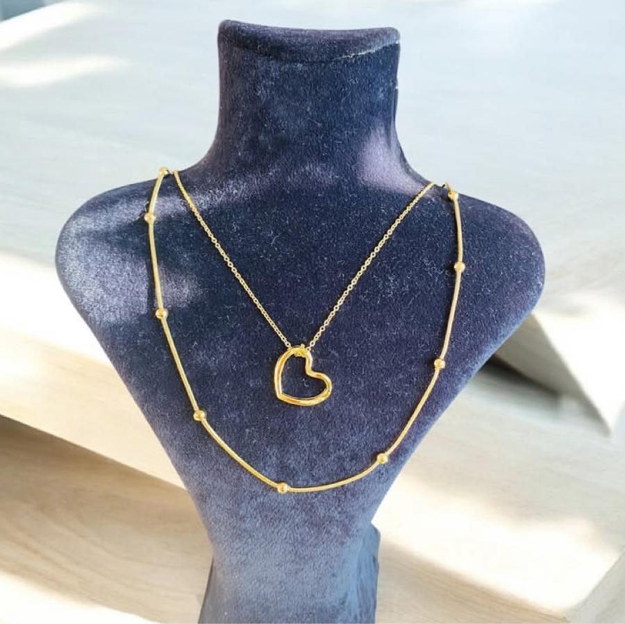 Kadın Çelik Boş Kalp Kolye