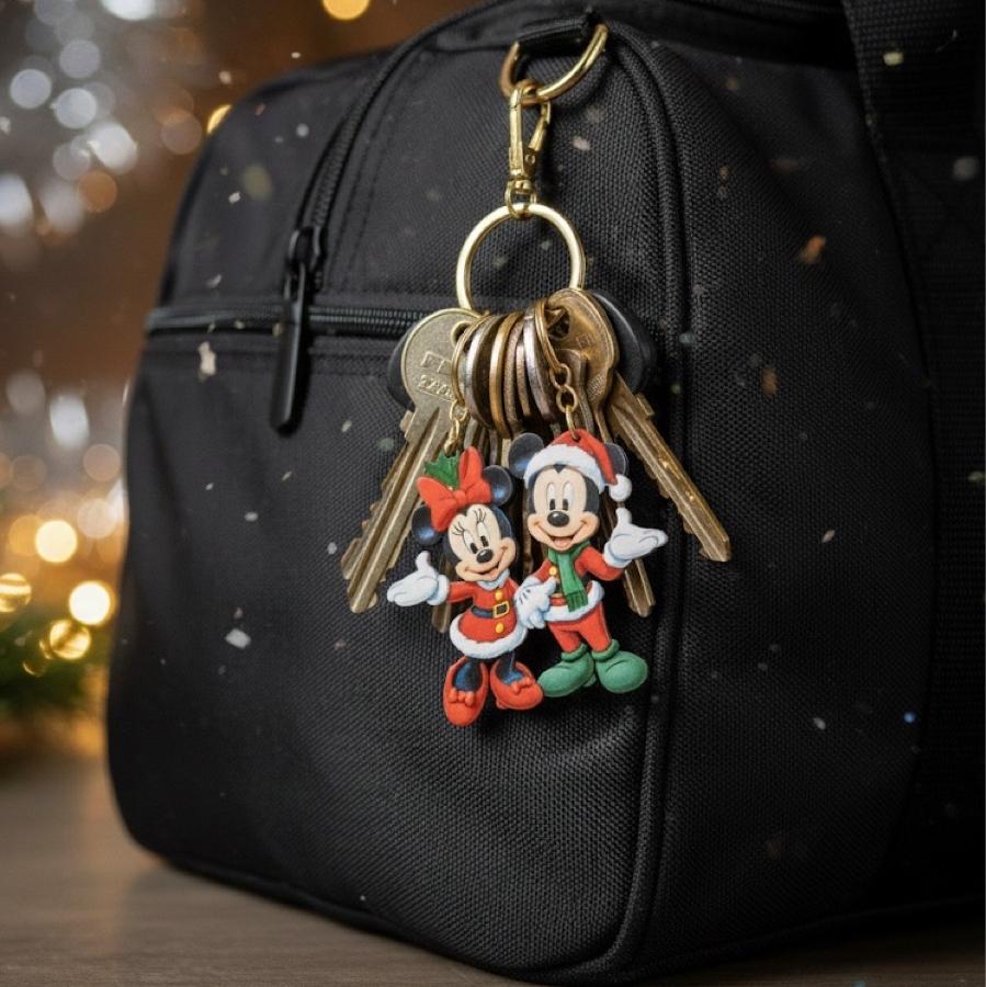 Ahşap Minnie Mickey Mouse Ahşap Anahtarlık