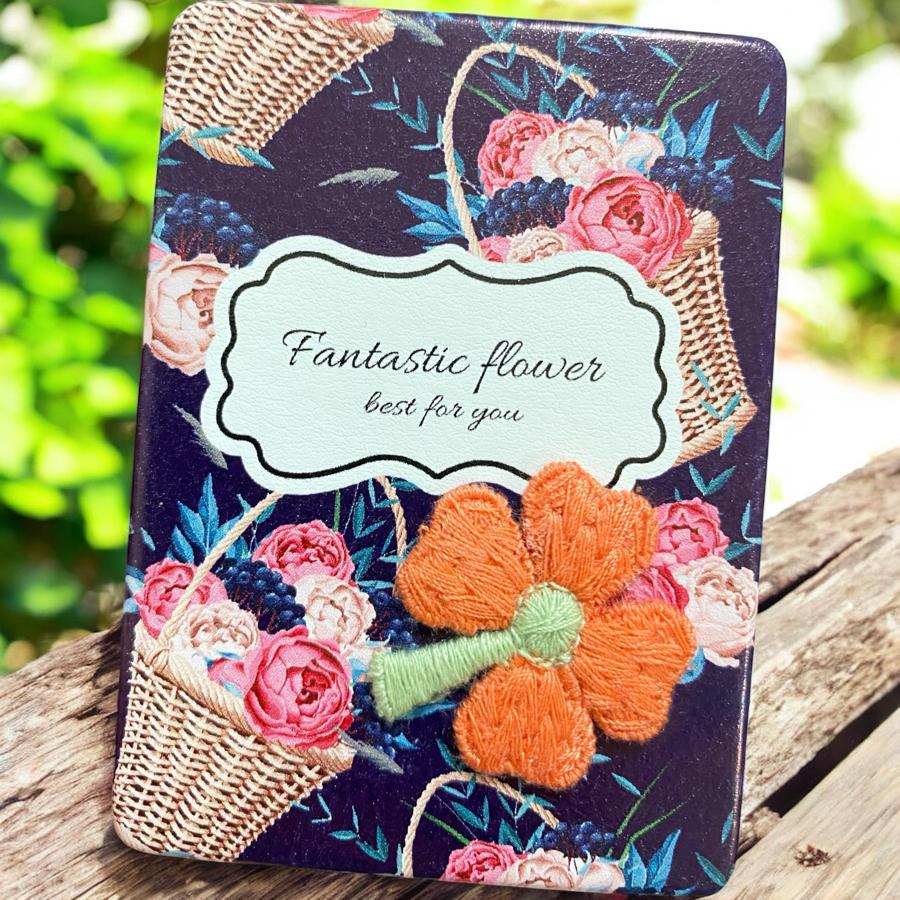 Kabartmalı Çiçekli Şık Çanta Boy Ayna