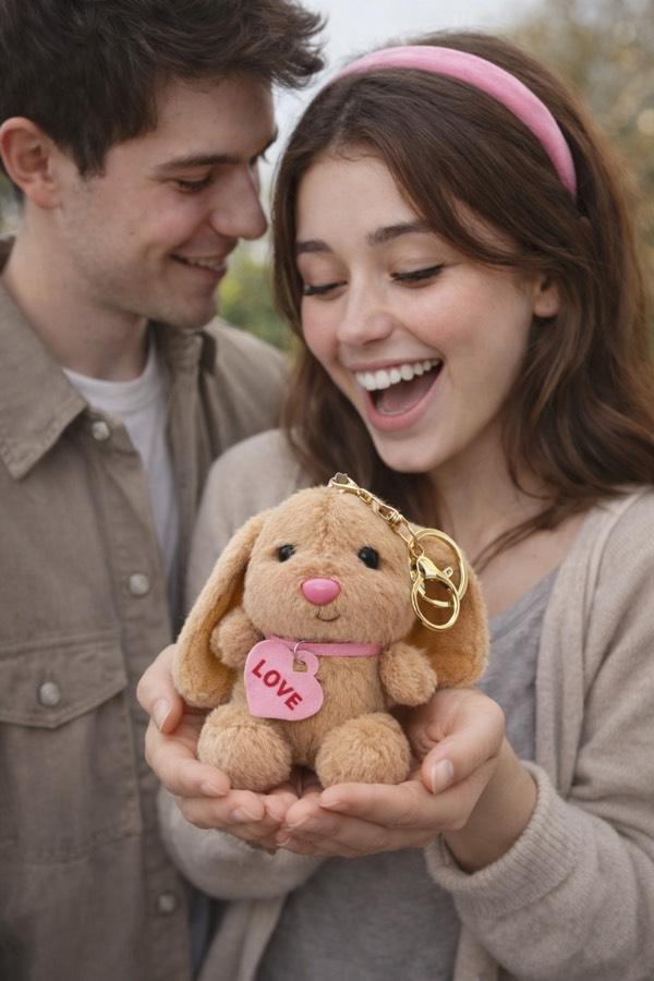 Sevimli Peluş Köpek Oyuncak Anahtarlık