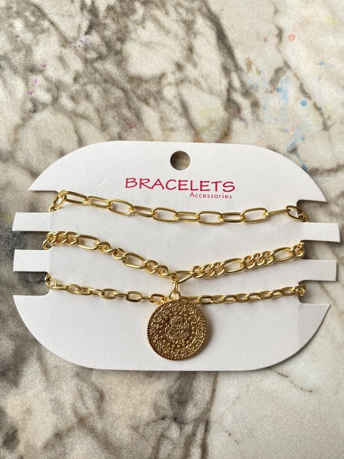 Bayan 3 lü Çeyrekli Bijuteri Bileklik