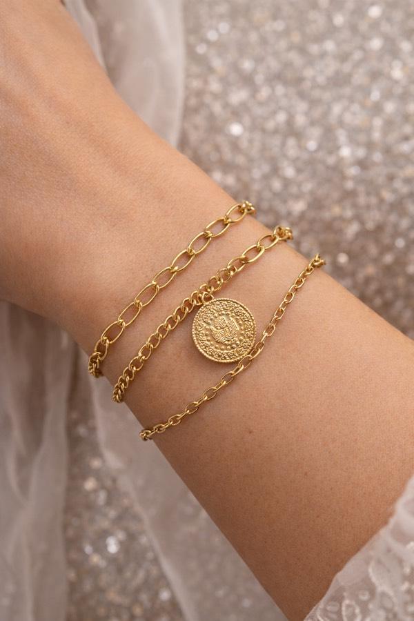 Bayan 3 lü Çeyrekli Bijuteri Bileklik